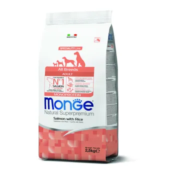 מונג' לכלבים בוגרים אול בריד -סלמון ואורז 2.5 ק"ג MONGE SUPERPREPIUM