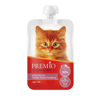 פרמיו מחית בשר עוף, טונה וחמוציות לגורי חתול 90 גרם