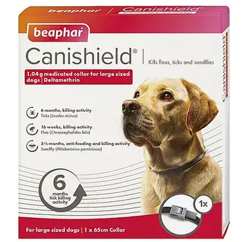 קולר נגד קרציות ופרעושים קנישילד לכלב גדול מעל 20 ק"ג